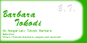 barbara tokodi business card